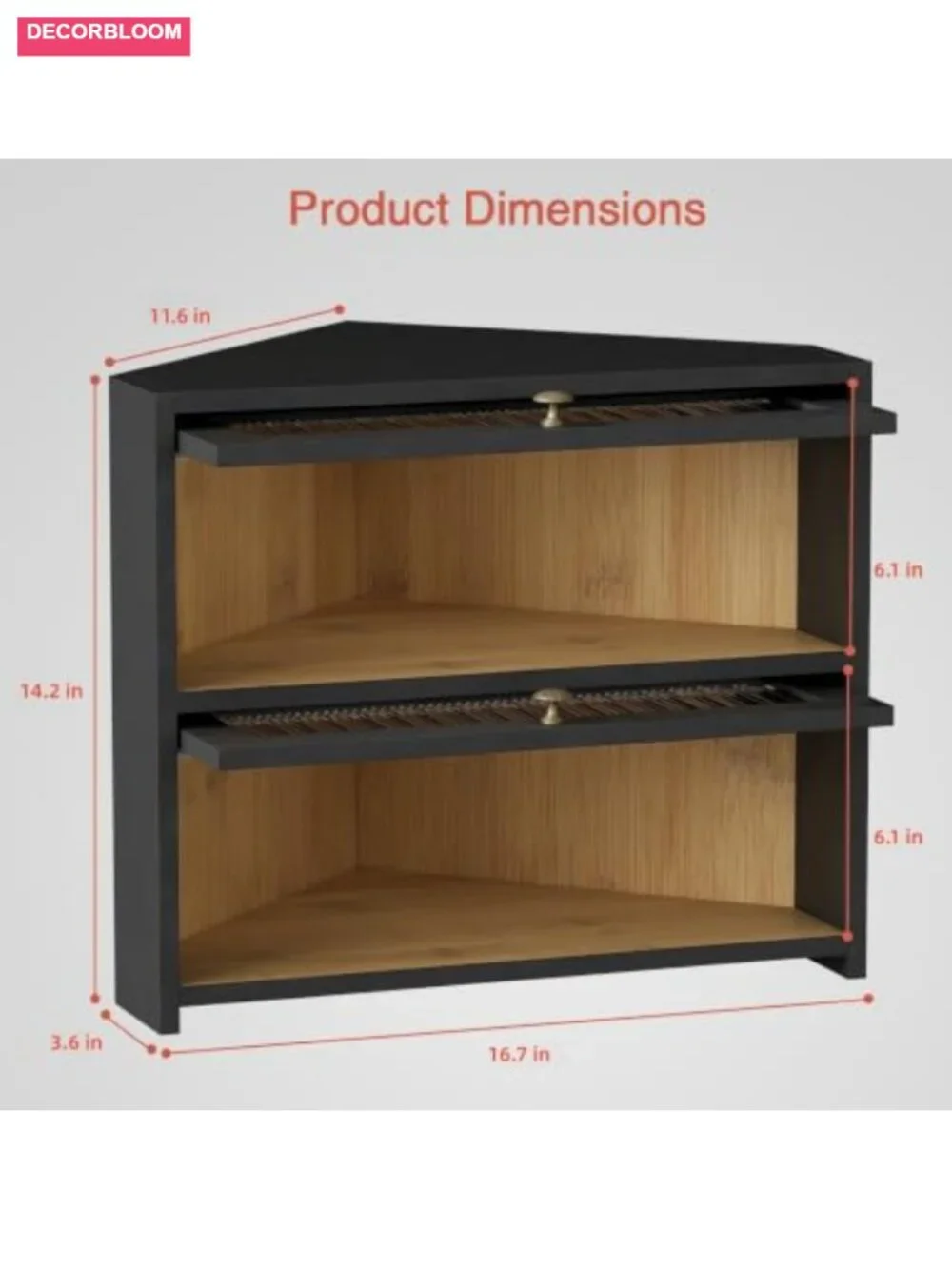 Double Layer Roll Up Corner Bread Box Bamboo Kitchen Storage